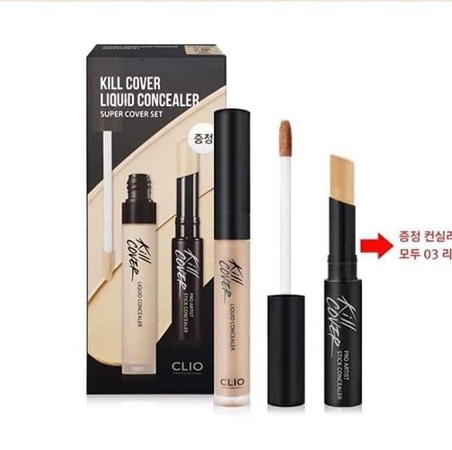 Set Che Khuyết điểm Clio Kill Cover Liquid Concealer Super Cover