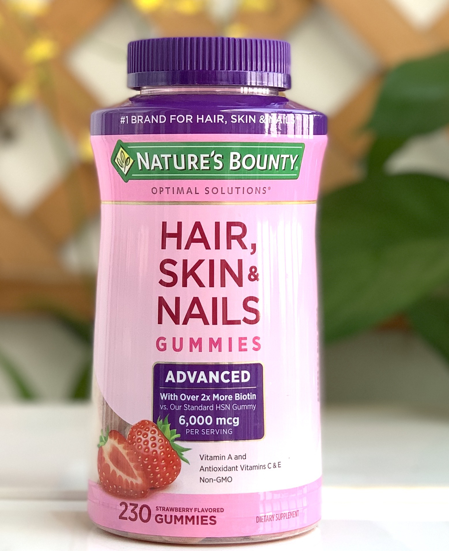 Kẹo Dẻo Đẹp Da ,Tóc Và Móng Nature's Bounty Optimal Solutions Advanced Hair,  Skin & Nails Gummies 230 Viên