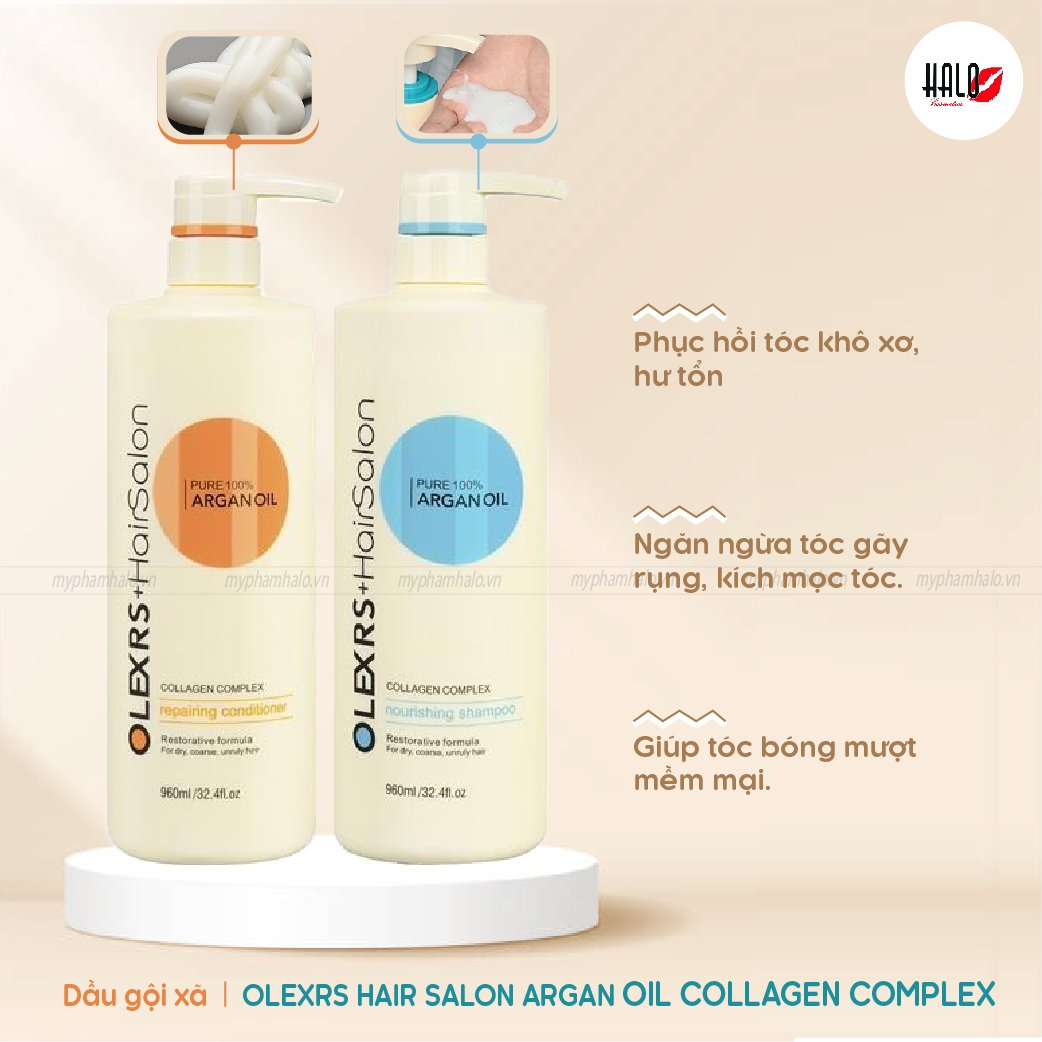 Dầu gội xả Olexrs Argan Oil Hair Salon - Halo Cosmetics - Cửa hàng mỹ phẩm  chính hãng tại Pleiku