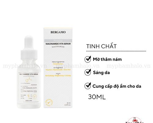 Tinh chất giảm mụn ngừa thâm Bergamo Niacinamide 10% + Zinc PCA