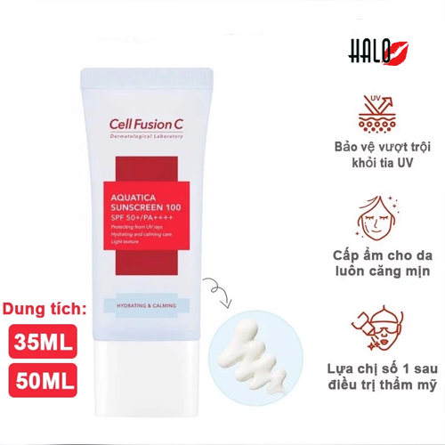 [SP THANH LÝ] Kem chống nắng Cell Fusion C cấp ẩm dịu da 10ml Aquatica Sunscreen 100 SPF 50+ / PA++++ 35ml ( Date 12/2025 )