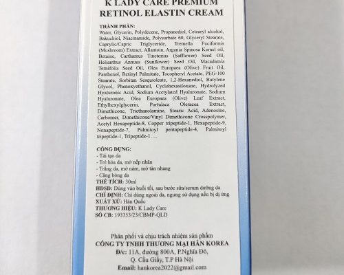 Kem Dưỡng K Lady Care Retinol Elastin Cream Phục Hồi Làn Da 30ml (Mẫu Mới)