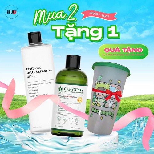 Tẩy trang Caryophy Smart Cleansing Water da dầu mụn 500ml