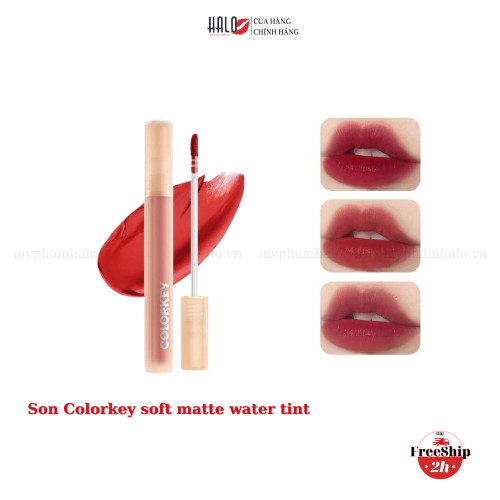 Son kem lì siêu mịn môi Colorkey Soft Matte Water Tint 1.8g