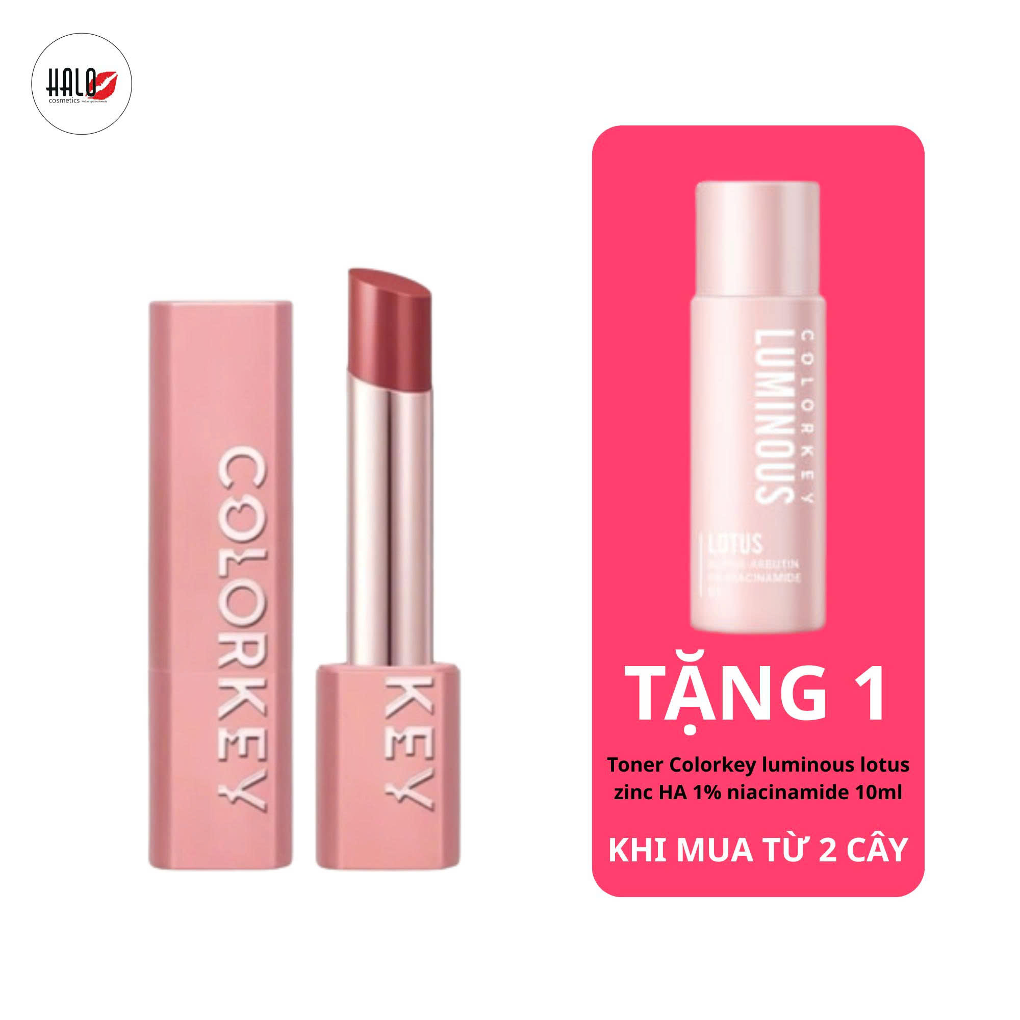 Son Thỏi Có Màu Dưỡng Ẩm, Căng Bóng Môi Colorkey Juicy Glow Lipstick 3g