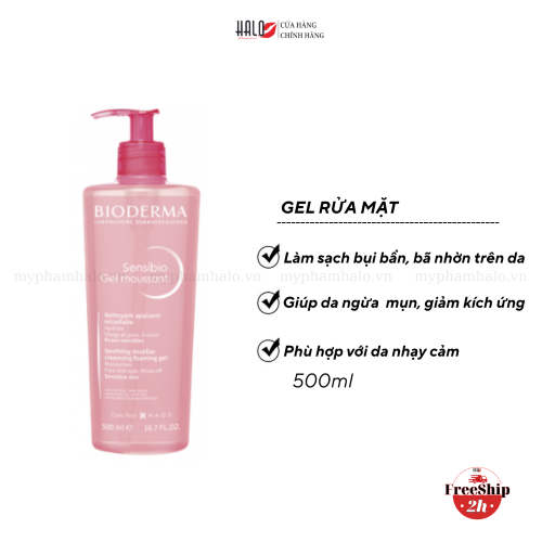 Sữa Rửa Mặt Dạng Gel Cho Da Nhạy Cảm Bioderma Sensibio Gel Moussant