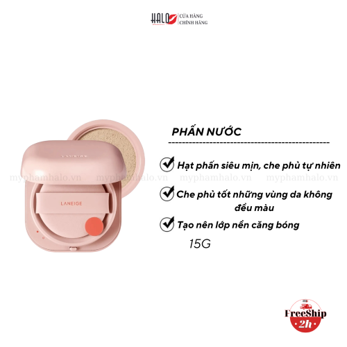 [Set 2 Lõi] Phấn Nước Dưỡng Ẩm Cho Lớp Nền Căng Bóng Laneige Neo Cushion Glow SPF 46 PA++