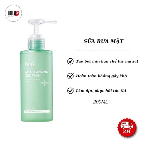 Sữa Rửa Mặt Sạch Sâu Dạng Gel Tạo Bọt Dr.G pH Cleansing Gel Foam