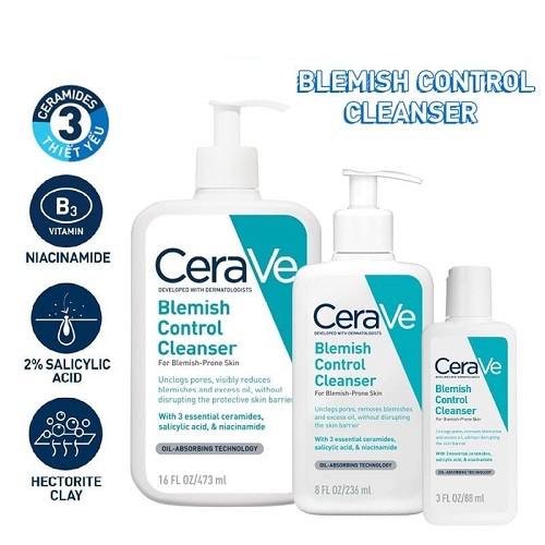 Sữa Rửa Mặt Cho Da Dầu Mụn CeraVe Blemish Control Cleanser