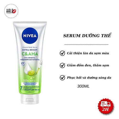Tinh Chất Dưỡng Thể NIVEA Vitamin Extra Bright C&AHA Dưỡng Sáng & Làm Sạch Da Chết (300 ml)