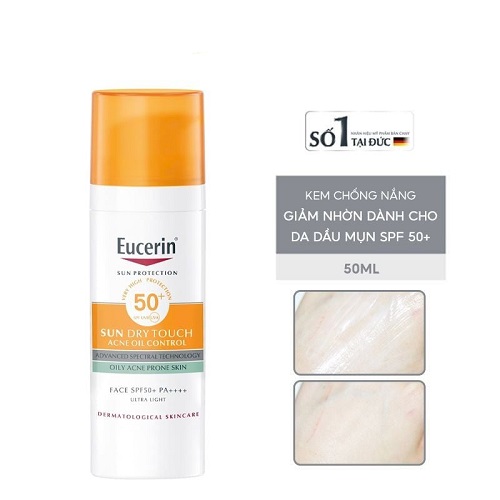 Kem Chống Nắng Eucerin Dành Cho Da Dầu Mụn Sun Dry Touch Oil Control Face