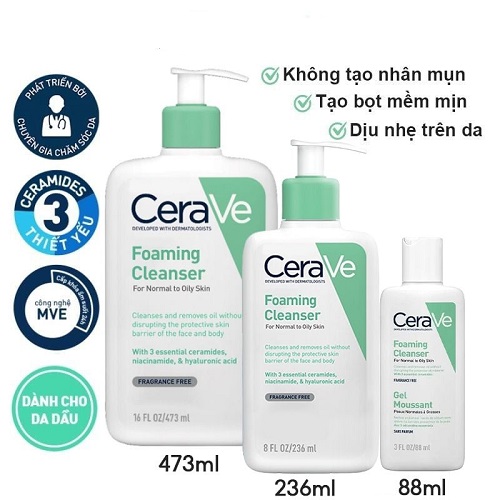 Sữa Rửa Mặt Cerave Sạch Sâu Dành Cho Da Dầu Developed With Dermatologists Foaming Cleanser