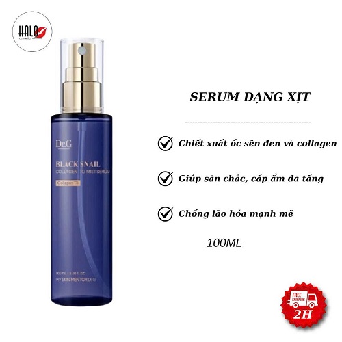 Tinh chất dạng xịt khoáng căng bóng Dr.G Black Snail Collagen To Mist Serum 100ml