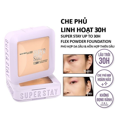 Phấn Phủ Nền Linh Hoạt Maybelline Che Phủ Mịn, Lâu Trôi, Kiềm Dầu Super Stay Up To 30H Flex Powder Foundation 9g