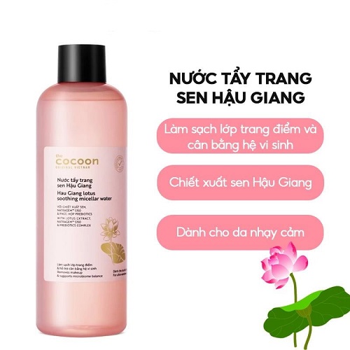 Nước Tẩy Trang Cocoon Sen Hậu Giang Hau Giang Lotus Soothing Micellar Water 500ml