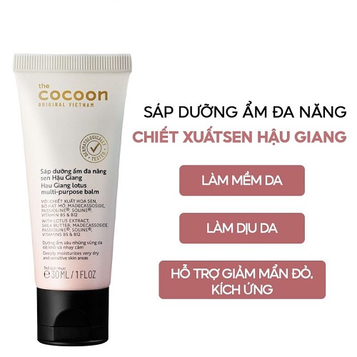 Sáp Dưỡng Ẩm Cocoon Đa Năng Chiết Xuất Sen Hậu Giang Hau Giang Lotus Multi-purpose balm 30ml