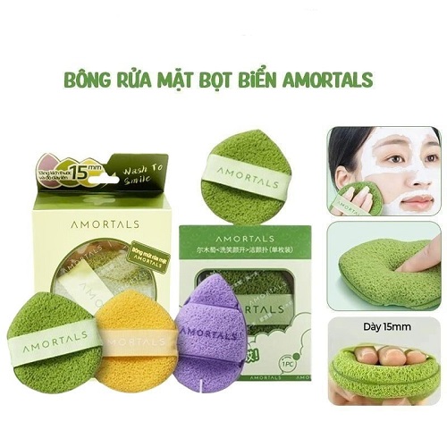Bông Rửa Mặt Amortals Bọt Biển Wash To Smile Face-washing Puff