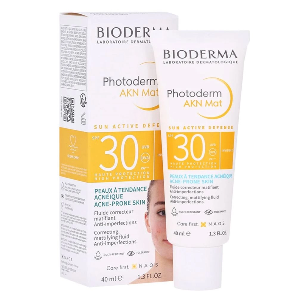 Kem Chống Nắng Bioderma Cho Da Dầu Mụn Photoderm AKN Mat SPF30 40ml