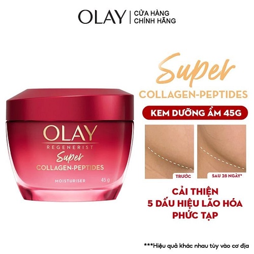 Kem Dưỡng Ẩm Olay Hỗ Trợ Cải Thiện Lão Hóa Da Regenerist Super Collagen Peptides Soft Moisturiser 45g