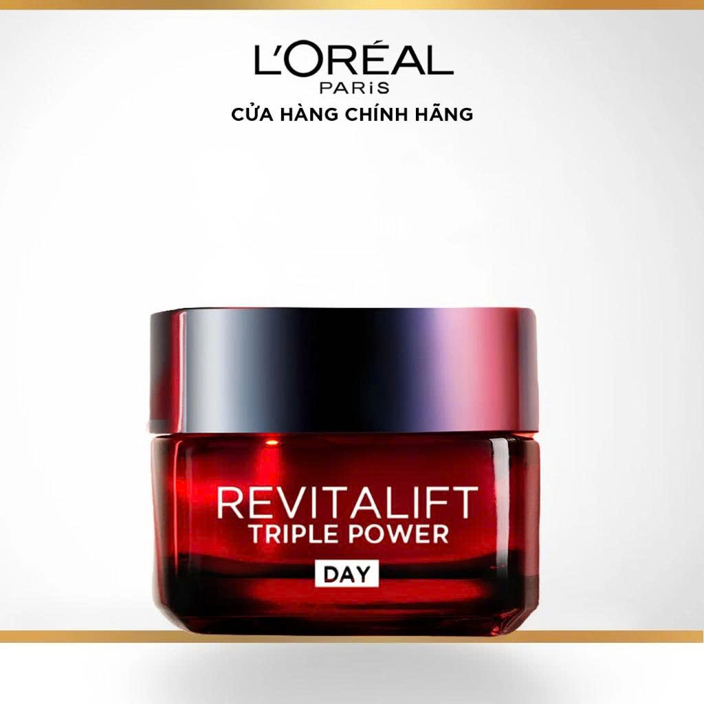 Kem Dưỡng Ban Ngày L’Oreal Paris Revitalift Triple Power Age-Correcting Cream Day Giảm Nếp Nhăn, Ngừa Lão Hóa 50ml