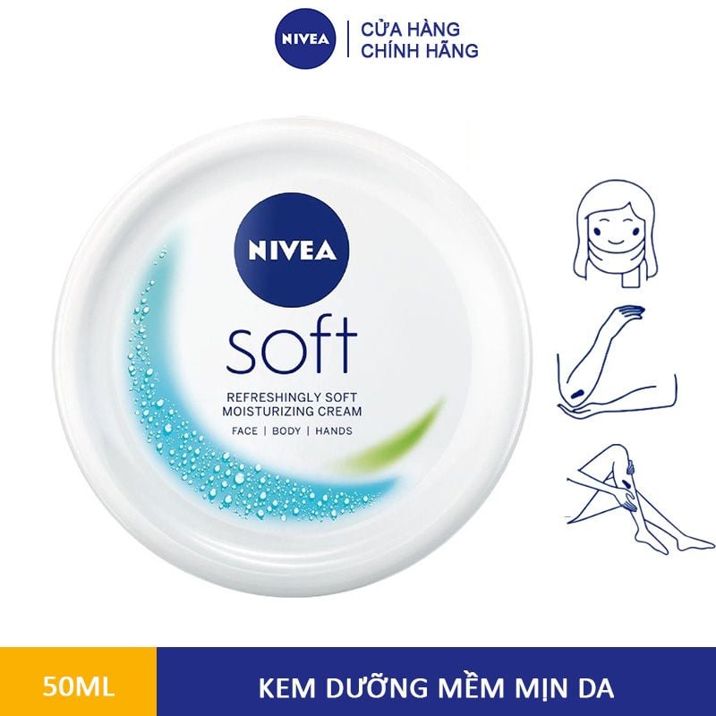 Kem Dưỡng Ẩm Nivea Hỗ Trợ Mềm Da Soft Refreshingly Soft Moisturizing Cream 50ml
