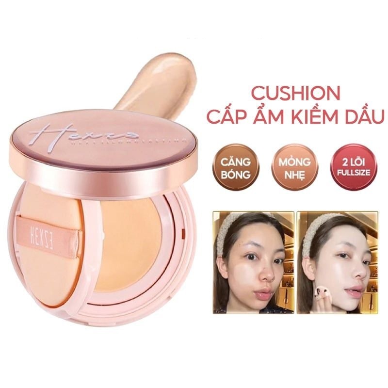 [Set 2 Lõi] Phấn Nước Hexze Lâu Trôi, Mỏng Nhẹ Brightening Longlasting Cushion Foundation 15gx2