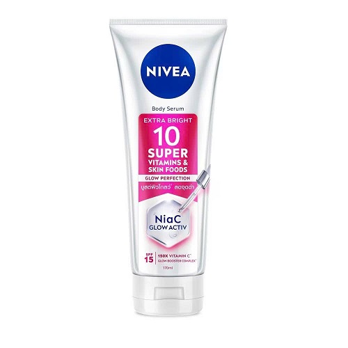 Serum Dưỡng Thể Nivea Extra Bright 10 Super Vitamins & Skin Foods Glow Perfection Body Serum